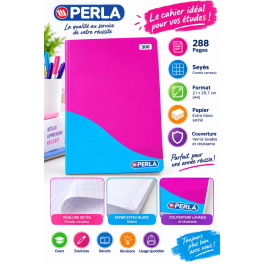 Cahier PERLA Grand Format – 288 Pages – Seyès – 21 × 29,7 cm