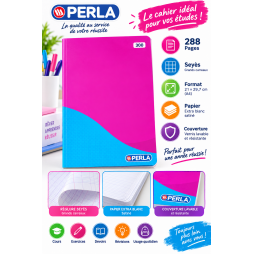 Cahier PERLA Grand Format – 288 Pages – Seyès – 21 × 29,7 cm