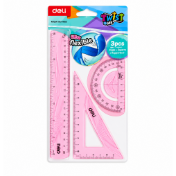 Set géométrique Deli flexible 3 pièces  Rose