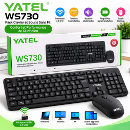 Pack Clavier + Souris Sans Fil YATEL WS730